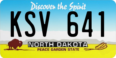 ND license plate KSV641