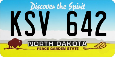 ND license plate KSV642