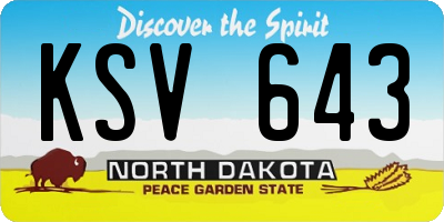 ND license plate KSV643