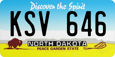 ND license plate KSV646