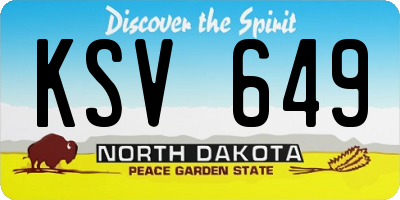 ND license plate KSV649