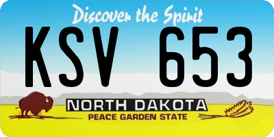 ND license plate KSV653