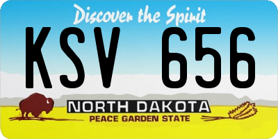 ND license plate KSV656