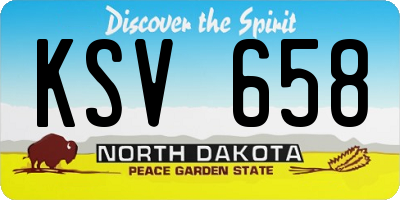 ND license plate KSV658