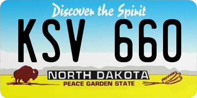ND license plate KSV660