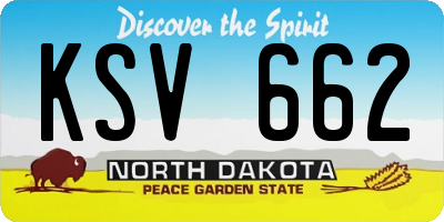 ND license plate KSV662