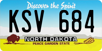 ND license plate KSV684