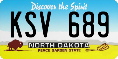 ND license plate KSV689