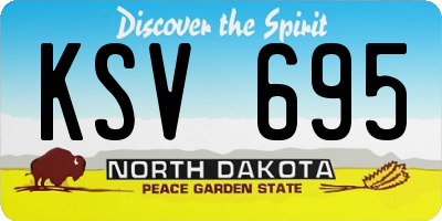 ND license plate KSV695