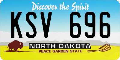 ND license plate KSV696