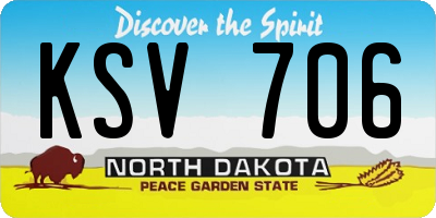 ND license plate KSV706