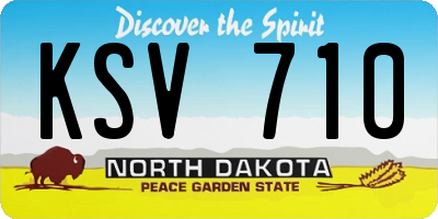 ND license plate KSV710