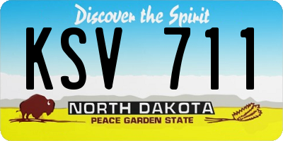 ND license plate KSV711