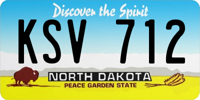 ND license plate KSV712