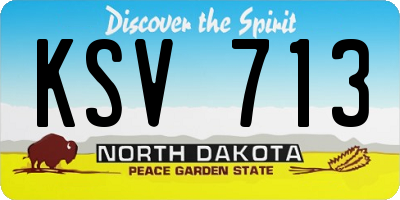 ND license plate KSV713