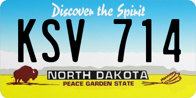ND license plate KSV714