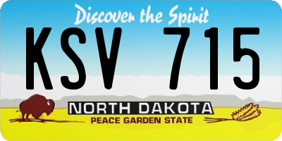 ND license plate KSV715