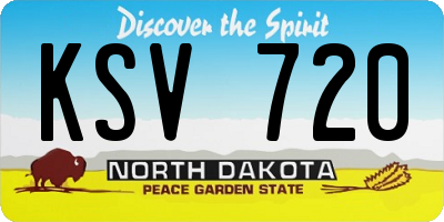 ND license plate KSV720
