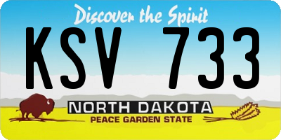 ND license plate KSV733