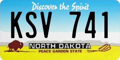 ND license plate KSV741