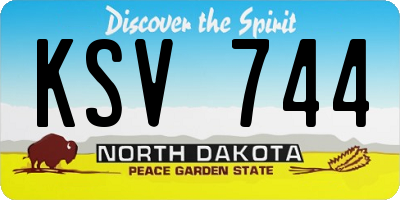 ND license plate KSV744