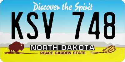 ND license plate KSV748