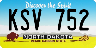 ND license plate KSV752