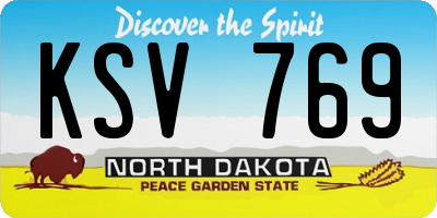 ND license plate KSV769