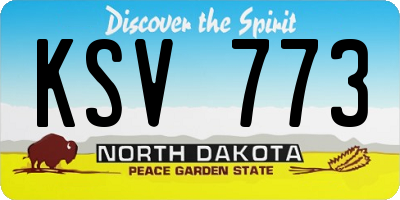 ND license plate KSV773