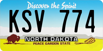 ND license plate KSV774