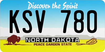 ND license plate KSV780