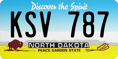 ND license plate KSV787