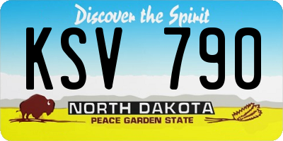 ND license plate KSV790