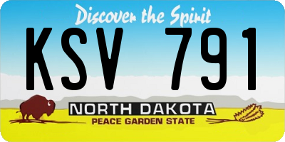 ND license plate KSV791