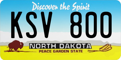 ND license plate KSV800