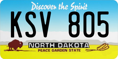 ND license plate KSV805