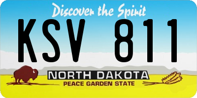 ND license plate KSV811