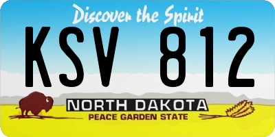ND license plate KSV812
