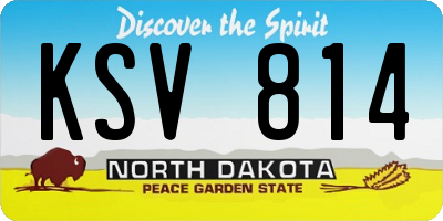 ND license plate KSV814