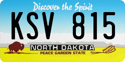 ND license plate KSV815