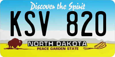 ND license plate KSV820