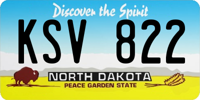 ND license plate KSV822