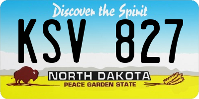 ND license plate KSV827