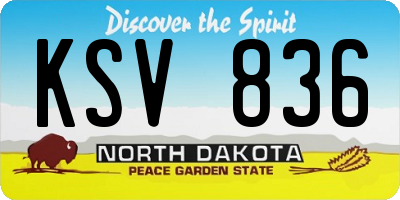 ND license plate KSV836