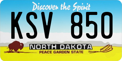 ND license plate KSV850