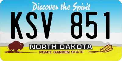 ND license plate KSV851