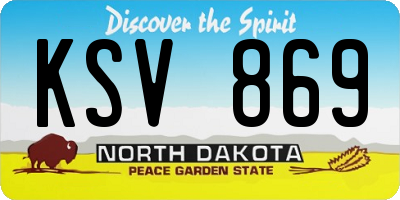 ND license plate KSV869