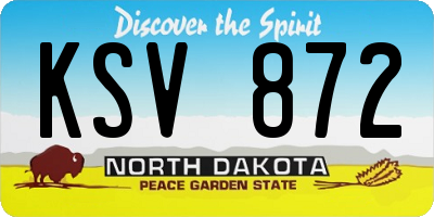 ND license plate KSV872