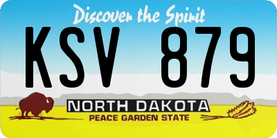 ND license plate KSV879
