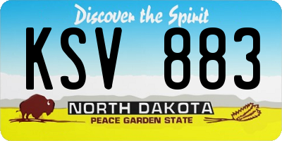 ND license plate KSV883